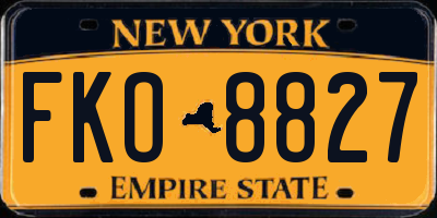 NY license plate FKO8827
