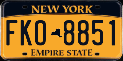 NY license plate FKO8851