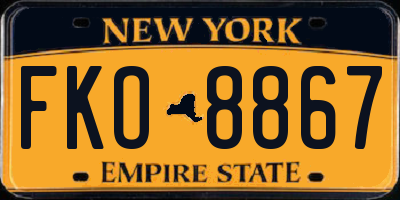 NY license plate FKO8867