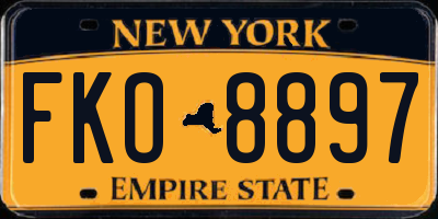 NY license plate FKO8897