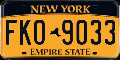 NY license plate FKO9033