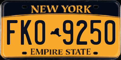 NY license plate FKO9250