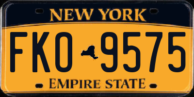 NY license plate FKO9575
