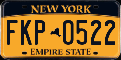 NY license plate FKP0522
