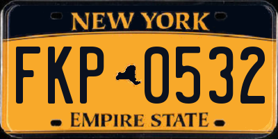 NY license plate FKP0532
