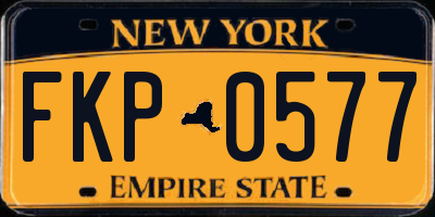 NY license plate FKP0577
