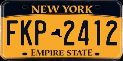 NY license plate FKP2412