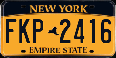 NY license plate FKP2416