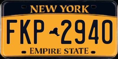 NY license plate FKP2940