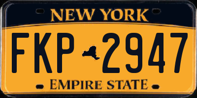 NY license plate FKP2947