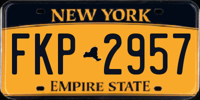 NY license plate FKP2957