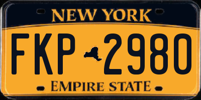 NY license plate FKP2980