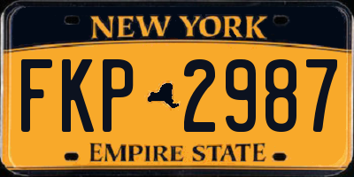 NY license plate FKP2987