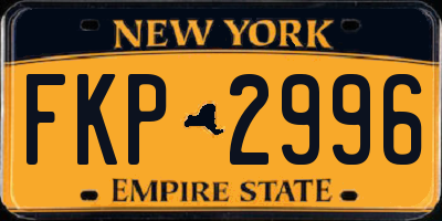 NY license plate FKP2996