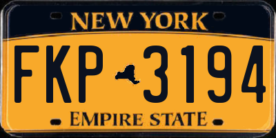 NY license plate FKP3194