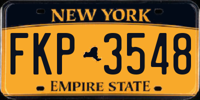 NY license plate FKP3548