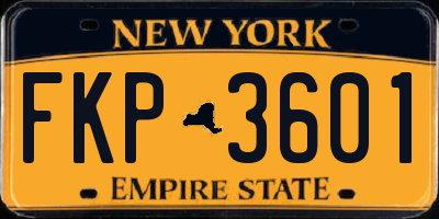 NY license plate FKP3601
