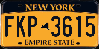 NY license plate FKP3615