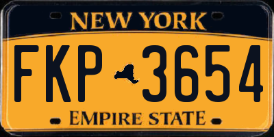 NY license plate FKP3654