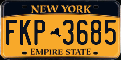 NY license plate FKP3685