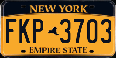 NY license plate FKP3703
