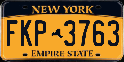 NY license plate FKP3763
