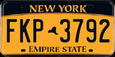 NY license plate FKP3792
