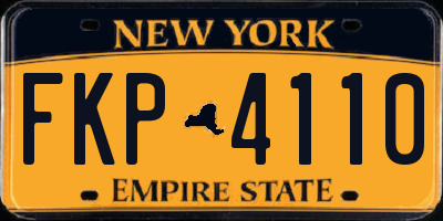 NY license plate FKP4110