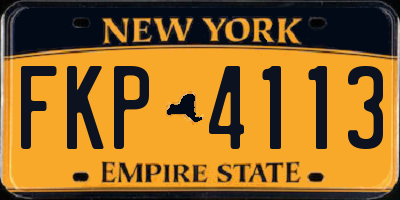 NY license plate FKP4113