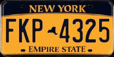 NY license plate FKP4325