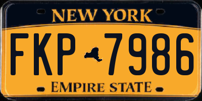 NY license plate FKP7986