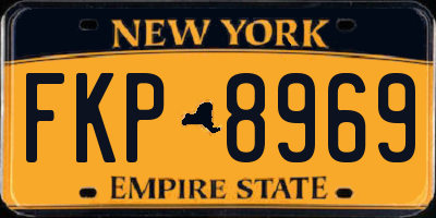 NY license plate FKP8969
