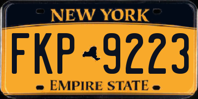 NY license plate FKP9223