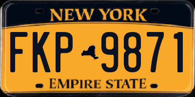 NY license plate FKP9871