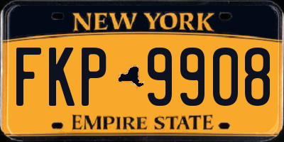 NY license plate FKP9908