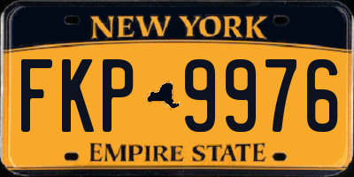 NY license plate FKP9976
