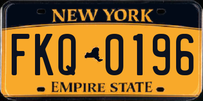 NY license plate FKQ0196