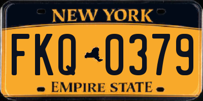 NY license plate FKQ0379