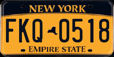 NY license plate FKQ0518