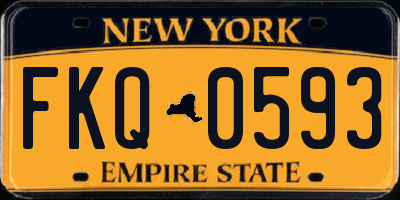 NY license plate FKQ0593