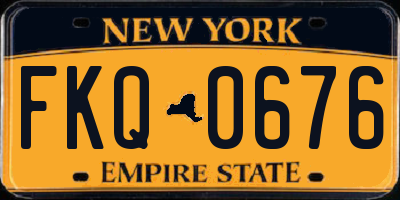 NY license plate FKQ0676