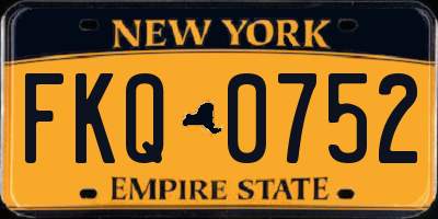 NY license plate FKQ0752