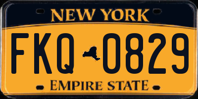 NY license plate FKQ0829