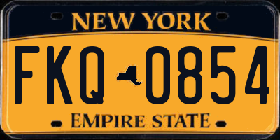 NY license plate FKQ0854