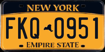 NY license plate FKQ0951