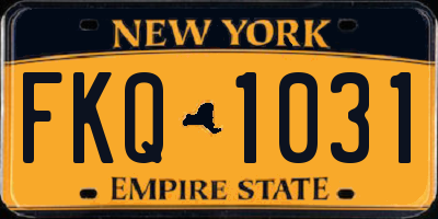 NY license plate FKQ1031