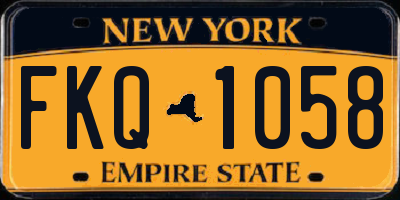 NY license plate FKQ1058