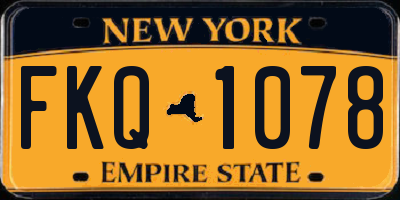 NY license plate FKQ1078