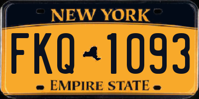 NY license plate FKQ1093