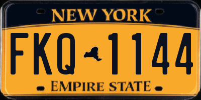 NY license plate FKQ1144